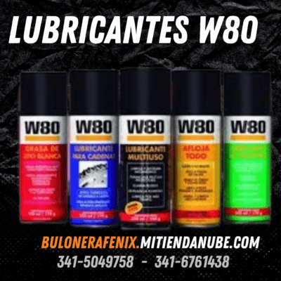 🔧 Lubricantes W80 🔧 ¡Mantén tus herramientas y equipos en óptimas condiciones con nuestra gama de lubricantes W80! Desde grasa de litio blanca hasta lubricantes multiuso y afloja todo, tenemos la solución perfecta para cada necesidad. 🛒 Compra online en: buloneraFenix.mitiendanube.com 📞 Contactos: 341-5049758 / 341-6761438