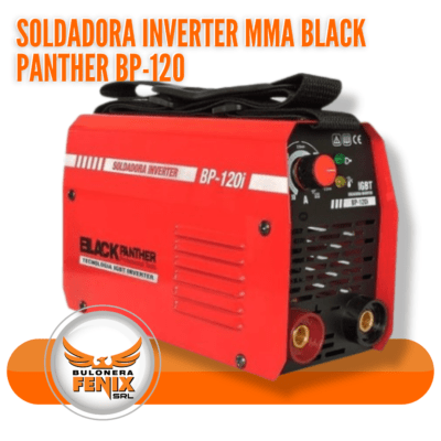 Soldadora Inverter MMA Black Panther BP-120: Ligera y Potente Descubre la versatilidad y el rendimiento superior de la Soldadora Inverter MMA Black Panther BP-120, el equipo perfecto para profesionales que necesitan una solución eficiente y confiable para soldadura MMA. Este modelo destaca por su diseño compacto y su tecnología avanzada, que garantiza una soldadura precisa y consistente en una amplia variedad de materiales. Características principales: Potencia: 120 amperios, ideal para trabajos medianos. Tecnología Inverter: Más eficiencia con menor consumo de energía. Portabilidad: Ultra ligera y fácil de transportar, perfecta para trabajos en diferentes ubicaciones. Control de Calidad: Equipada con controles intuitivos para una operación sin complicaciones. Ideal para: Talleres, construcciones y proyectos de bricolaje que requieren un equipo robusto pero manejable. Consigue tu Soldadora Inverter MMA Black Panther BP-120 hoy mismo en Bulonera Fénix. Visita nuestra web bulonerafenix.com para más información y descubre cómo esta herramienta puede ser la clave para optimizar tus proyectos de soldadura.
