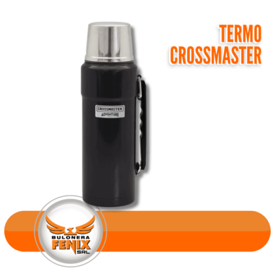 Termo Crossmaster Mantén tus bebidas a la temperatura ideal durante horas con el Termo Crossmaster. Diseñado para resistir las condiciones más exigentes, este termo de acero inoxidable es perfecto para tus aventuras al aire libre o para el día a día. Su capacidad de 1 litro y su tapa hermética garantizan que tu café o té se mantengan calientes, y tus bebidas frías, bien frescas.