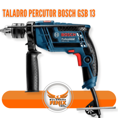 Descubre el poder y la precisión con el Taladro Percutor Bosch GSB 13 RE. Equipado con 650W de potencia, este taladro está diseñado para enfrentar los trabajos más exigentes. Su capacidad de percusión lo hace ideal para perforar en concreto, madera y metal con facilidad. Características Destacadas: Motor de 650W: Potencia robusta para tareas intensivas. Compacto y Ligero: Manejo óptimo, ideal para trabajar en espacios reducidos o tareas prolongadas. Control Electrónico de Velocidad: Ajuste preciso para material específico, garantizando resultados impecables. Perfecto para profesionales y entusiastas del bricolaje que demandan lo mejor en herramientas eléctricas. Visita www.bulonerafenix.com para más detalles y asegura tu Taladro Percutor Bosch GSB 13 RE hoy mismo.