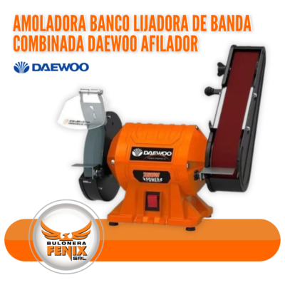 La Amoladora de Banco y Lijadora de Banda Combinada Daewoo es una herramienta versátil y potente, ideal para una variedad de aplicaciones de lijado, afilado y desbaste. Este equipo combinado no solo ahorra espacio, sino que también ofrece una funcionalidad doble con su amoladora de disco y lijadora de banda integradas. Equipada con un motor robusto que garantiza un rendimiento constante y eficiente, esta máquina de Daewoo es perfecta tanto para el taller profesional como para el garaje en casa. Su diseño ergonómico y los ajustes fáciles permiten cambiar rápidamente entre las funciones de amolado y lijado, maximizando la productividad y mejorando la calidad del trabajo.