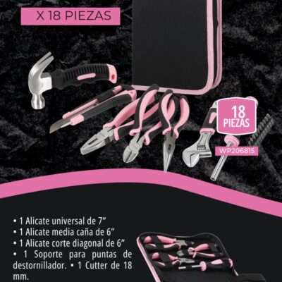 JUEGO DE HERRAMIENTAS CON CARTUCHERA 18 PZAS WORKPRO