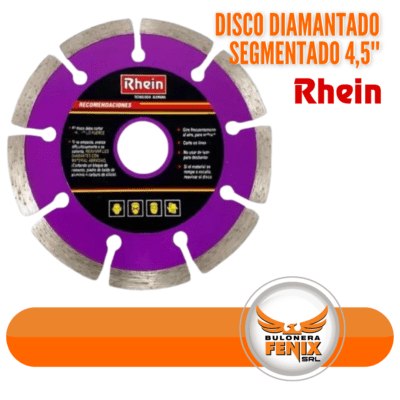 El Disco Diamantado Segmentado de 4,5'' de la marca Rhein es una herramienta indispensable para profesionales y entusiastas de la construcción en Fisherton, Rosario, y más allá. Diseñado para ofrecer cortes precisos y duraderos en una amplia gama de materiales duros como concreto, ladrillo y piedra, este disco combina una tecnología avanzada con una construcción robusta para garantizar un rendimiento óptimo y una vida útil prolongada. Ideal para proyectos de construcción y remodelación, su diseño segmentado permite una eficiencia de corte superior, minimizando el desgaste y mejorando la seguridad. Agrega el Disco Diamantado Segmentado Rhein a tu equipo y experimenta la calidad y durabilidad que solo Rhein puede ofrecer.