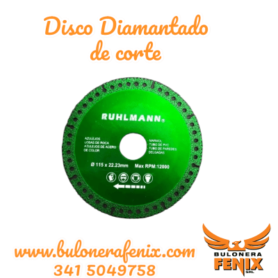 DISCO DIAMANTADO DE CORTE RUHLMANN