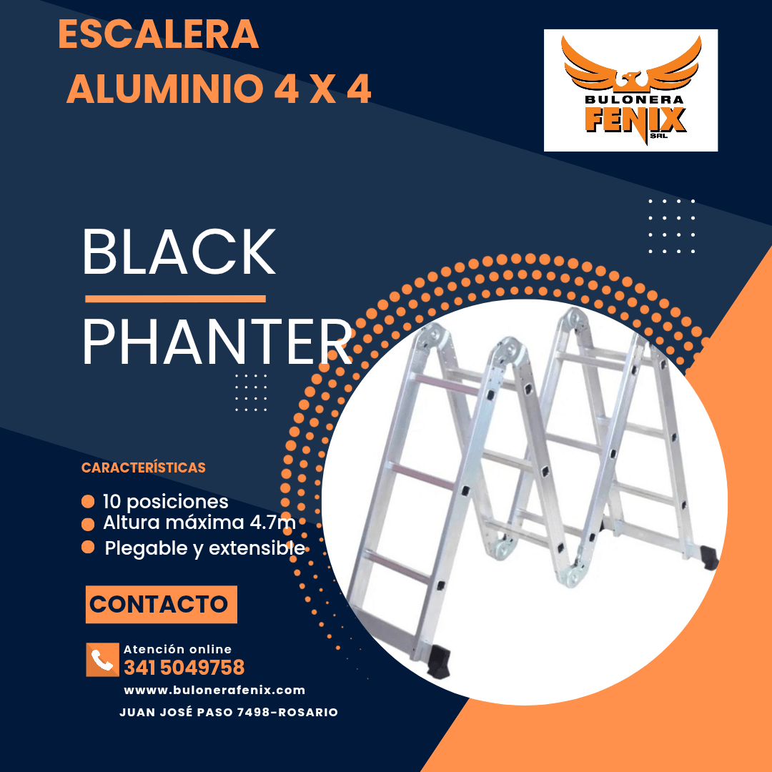 ESCALERA DE ALUMINIO 4 X 4 BLACK PANTHER