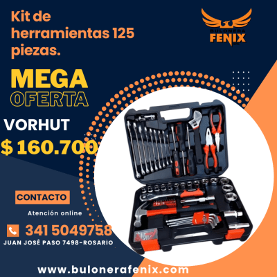 KIT DE HERRAMIENTAS 125 PIEZAS VORHUT