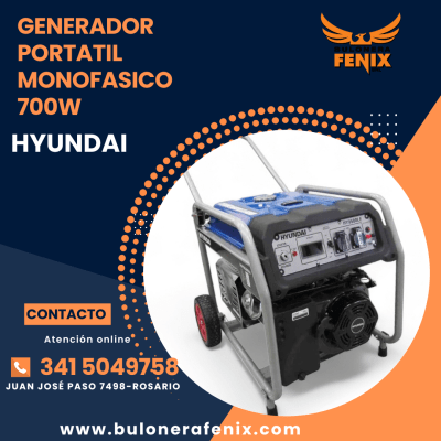 GENERADOR MONOFASICO HYUNDAI 700W